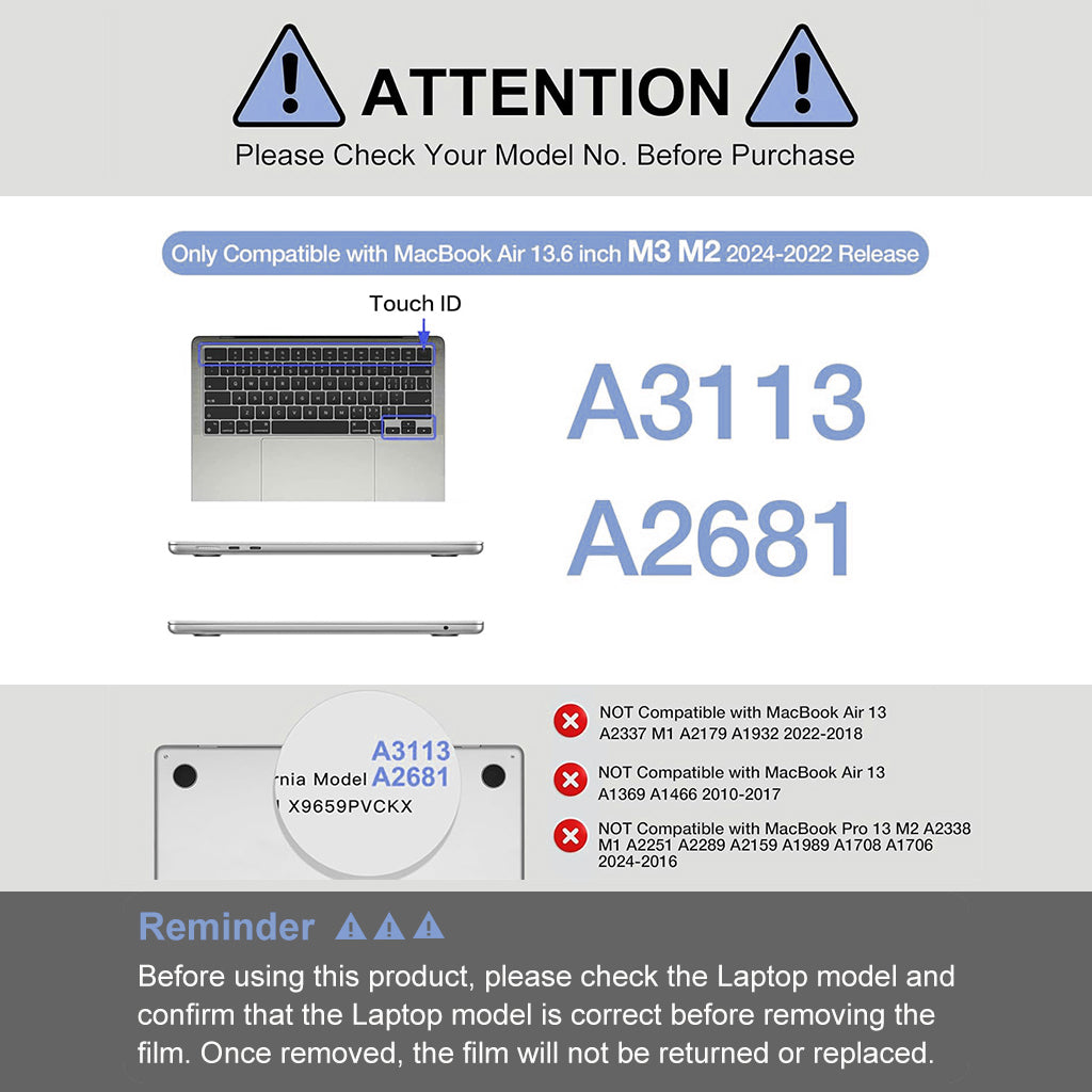 ZORBES Laptop Case for MacBook Air 13.6 inch 4 in 1 Accessories Kit with Keyboard Cover, Lens Privacy Shield, USB C Adapter Purple Matte Laptop Case for MacBook Air 13.6 inch A3113 M3/ A2681 M2 ZORBES Laptop Case for MacBook Air 13.6 inch 4 in 1 Accessories Kit with Keyboard Cover, Lens Privacy Shield, USB C Adapter Purple Matte Laptop Case for MacBook Air 13.6 inch A3113 M3/ A2681 M2